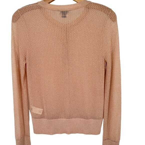 Kate Spade New York Womens Cardigan Sweater size Small pink sparkle cropped - Picture 7 of 10